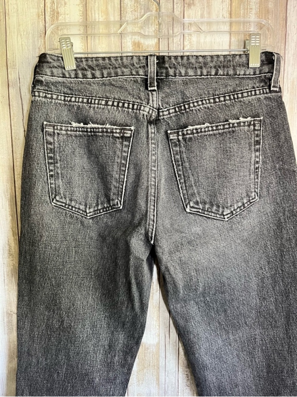 GRLFRND Hailey Low Rise Slim Boot Jeans Empire State Black Slit Hem Size 27 - Picture 6 of 9